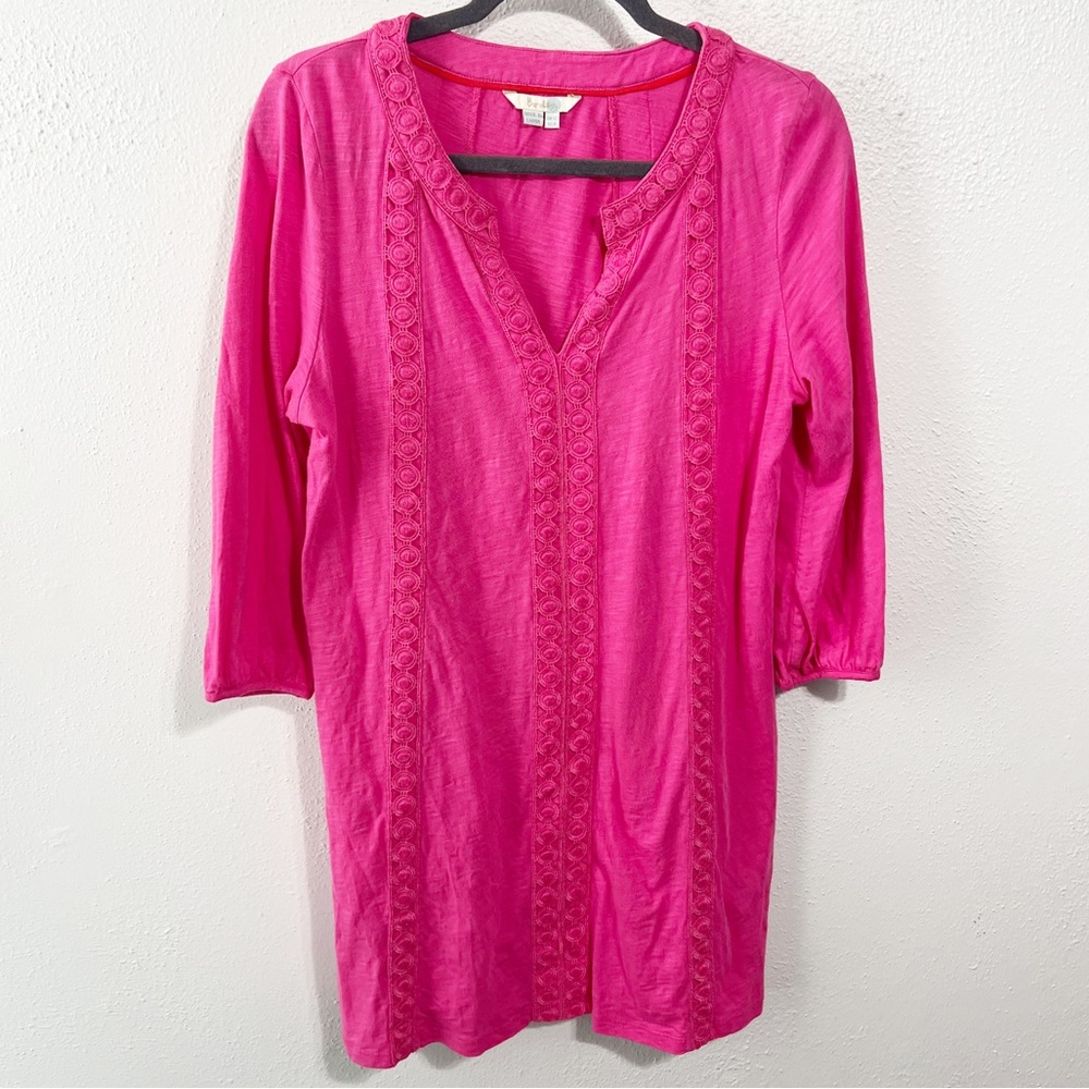 Boden pink mini shift dress size 8 cotton